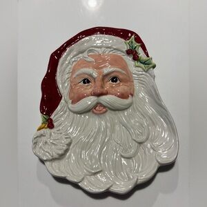 Fitz & Floyd Santa Claus Ceramic Holiday Plate 9”